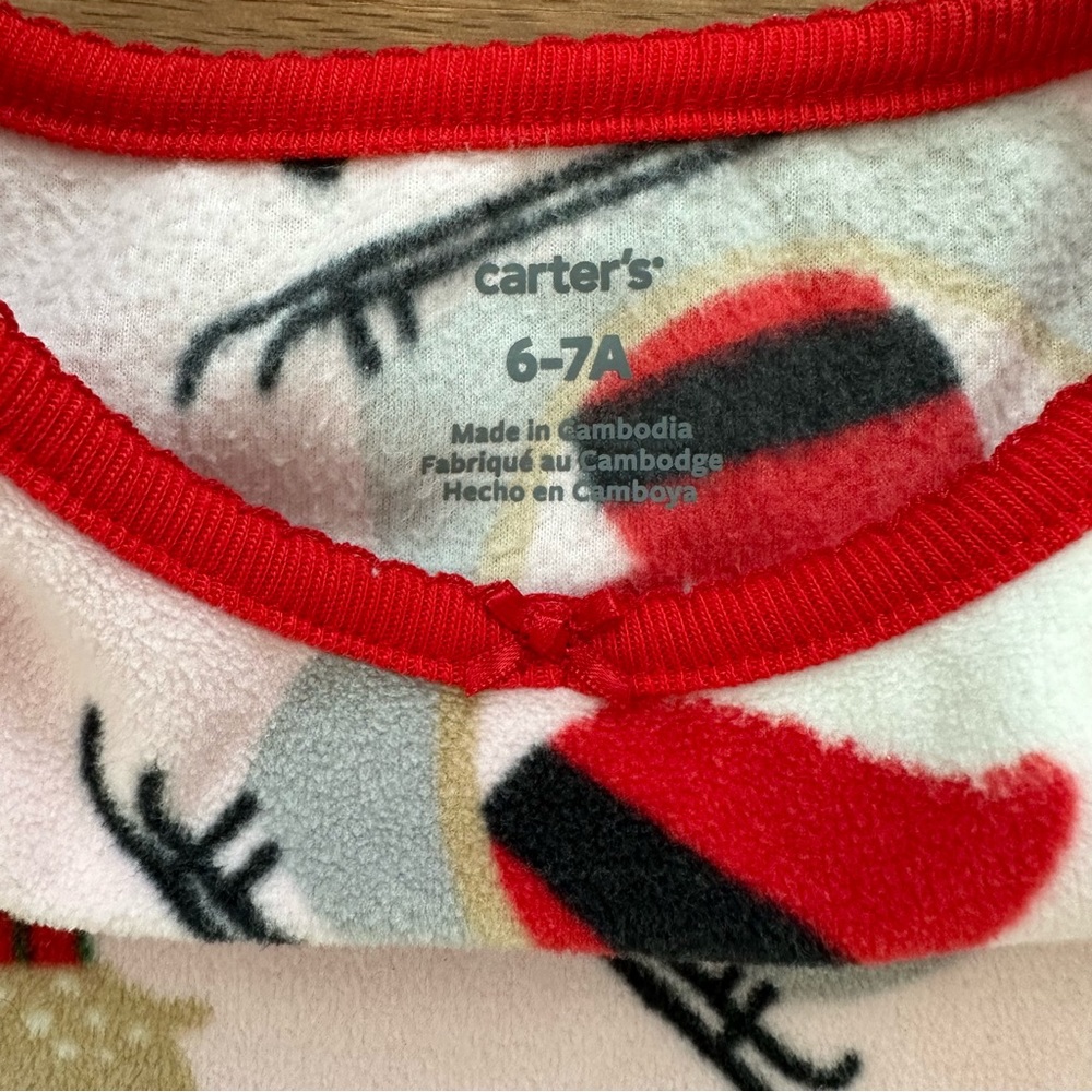 Carter’s Girls Size 6-7A Long Sleeve Nightgown Fleece Christmas Holidays EUC! - Picture 4 of 6